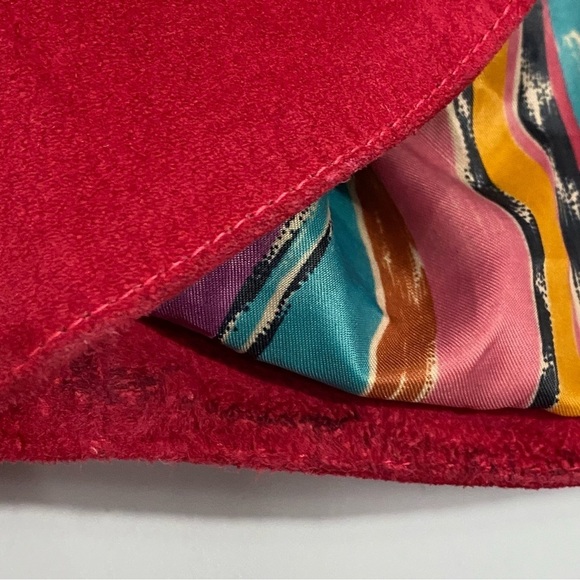 CHIA Vintage Moto Leather Jacket Red - Picture 11 of 15